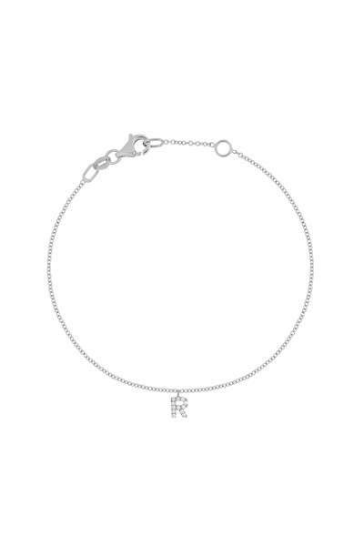 18K White Gold Icon Initial Custom Charm Bracelet
