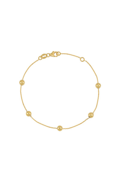 14K Yellow Gold Beaded Ball Station Bracelet