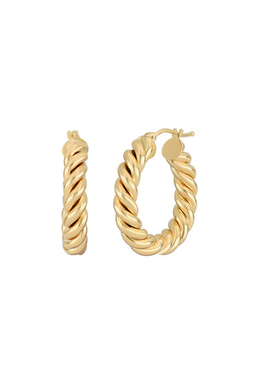 14K TWIST KATHARINE HOOP EARRINGS