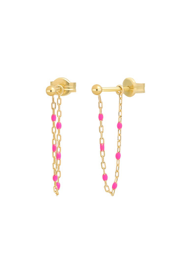 14K BLG ENAMEL DROP EARRINGS