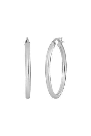 25MM WHITE GOLD HOOP EARRING