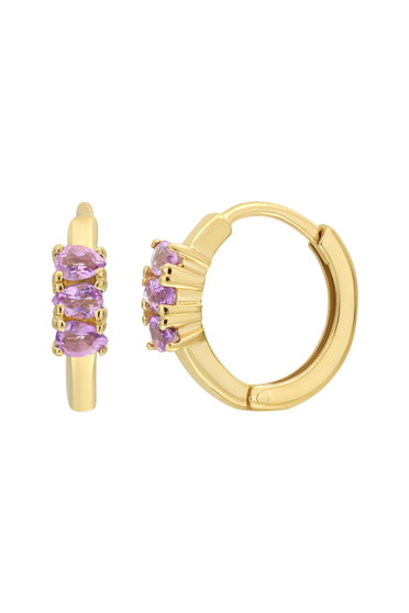 PINK AMETHYST BLC HOOP EARRINGS