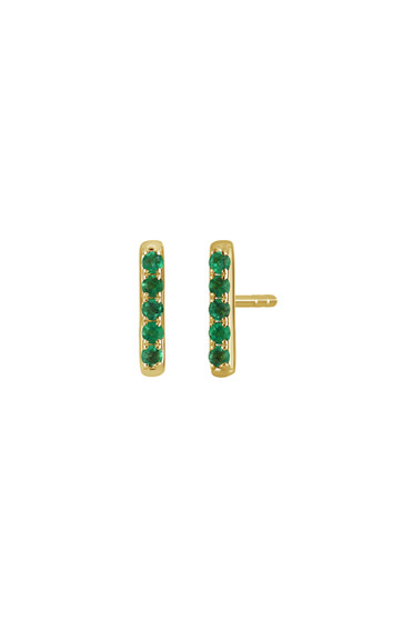 EL MAR EMERALD BAR STUDS