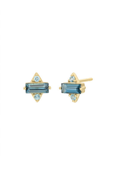 BLC  LONDON  BLUE TOPAZ STUD EARRINGS