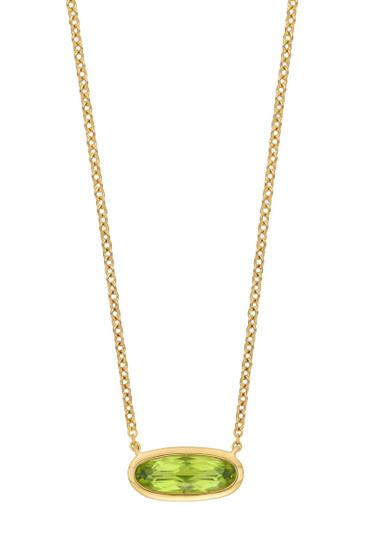 14K PERIDOT PENDANT NECKLACE