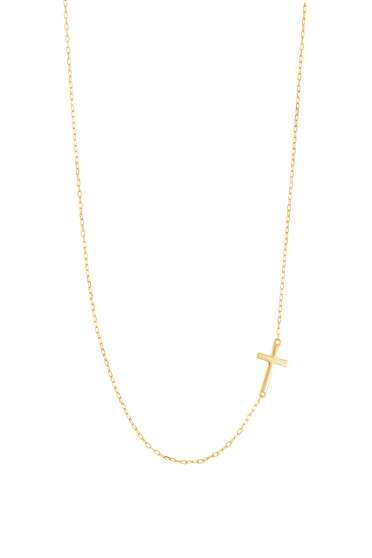 BLG SIDEWAYS CROSS NECKLACE