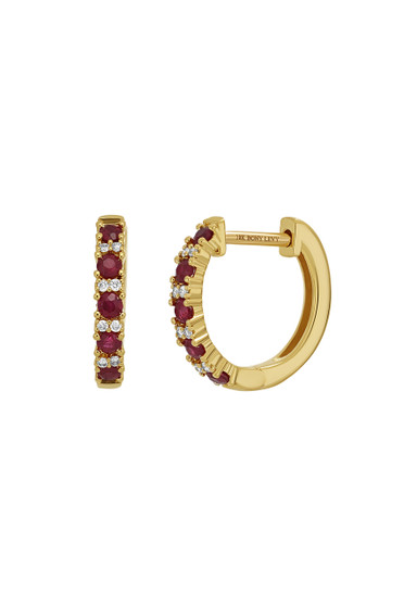 EL MAR RUBY HOOP EARRINGS