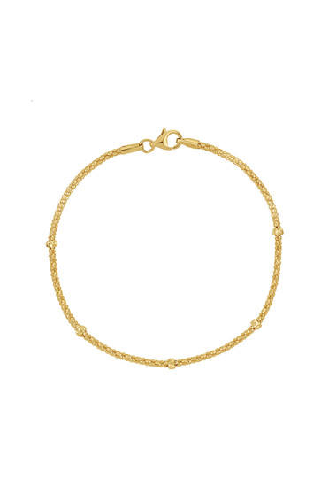 14K INTERLOCK STATION BRACELET