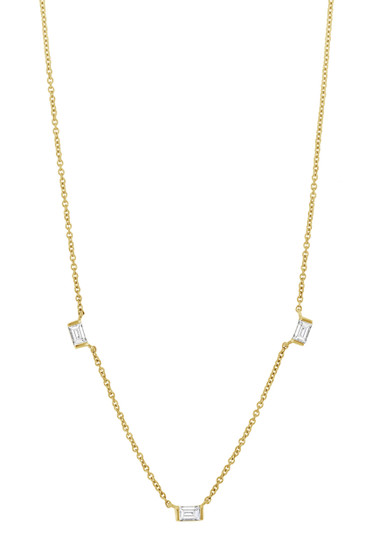 GETTY BAGUETTE DIAMOND STATION NECKLACE