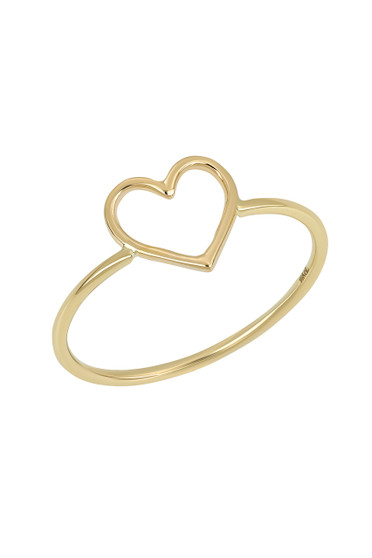 BLG 14K GOLD OPEN HEART STACKABLE RING