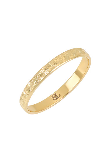 BLG 14K GOLD TEXURED STACKABLE RING