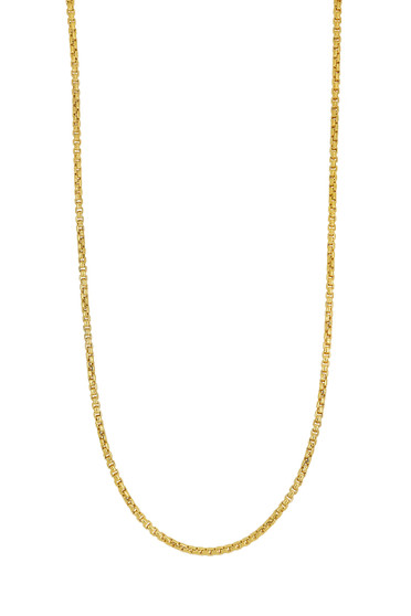 MENS 14K GOLD BOX CHAIN NECKLACE