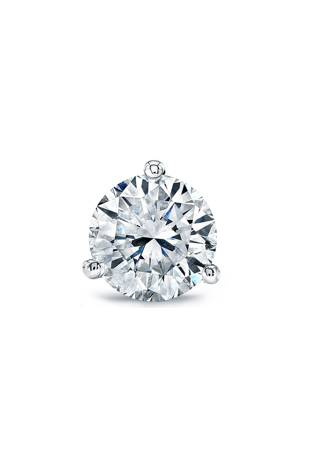 18K White Gold Diamond Bony Levy Single Stud Earring 