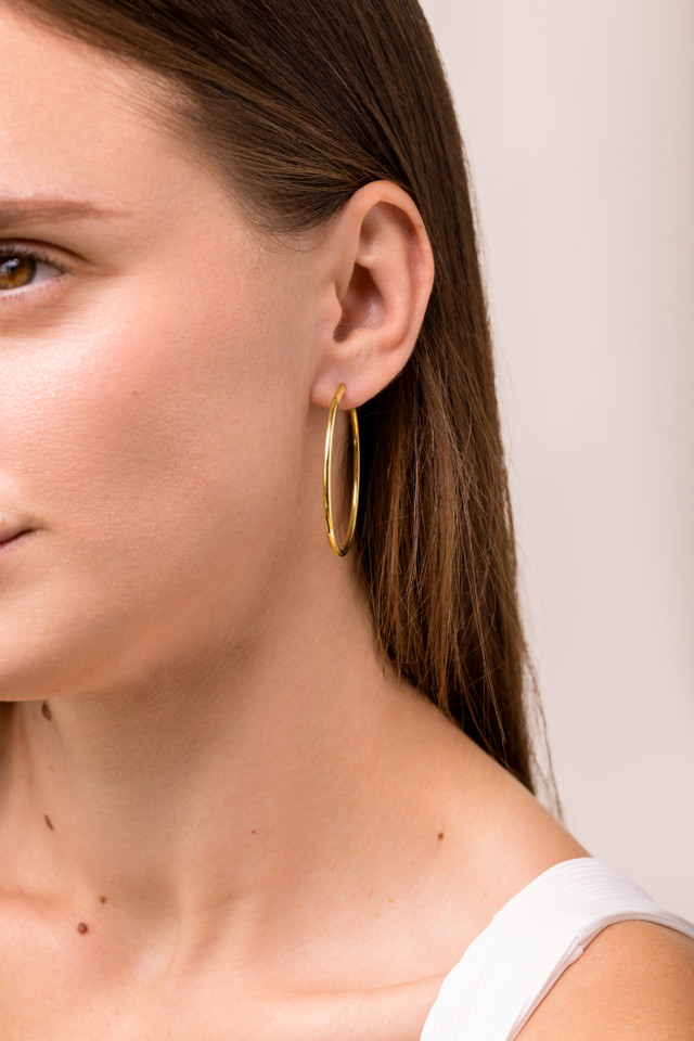 14K Yellow Gold Bony Levy Oversized Square Hoop Earrings