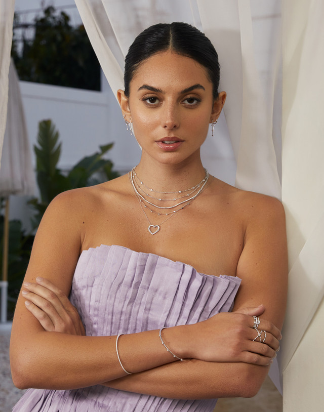 18K White Gold Diamond Aviva Crossover Ring