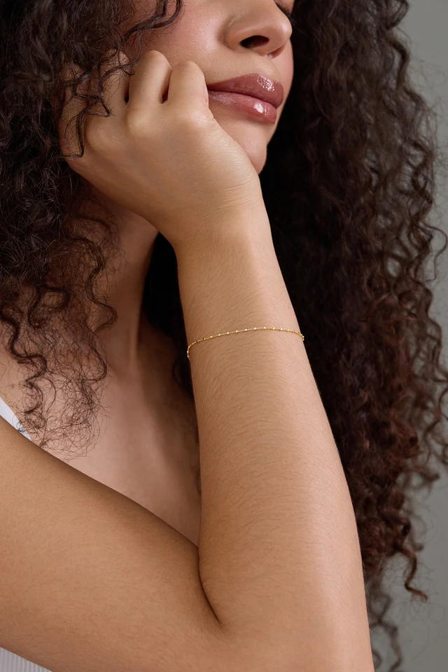 14K Yellow Gold Bony Levy Cube Station Bracelet
