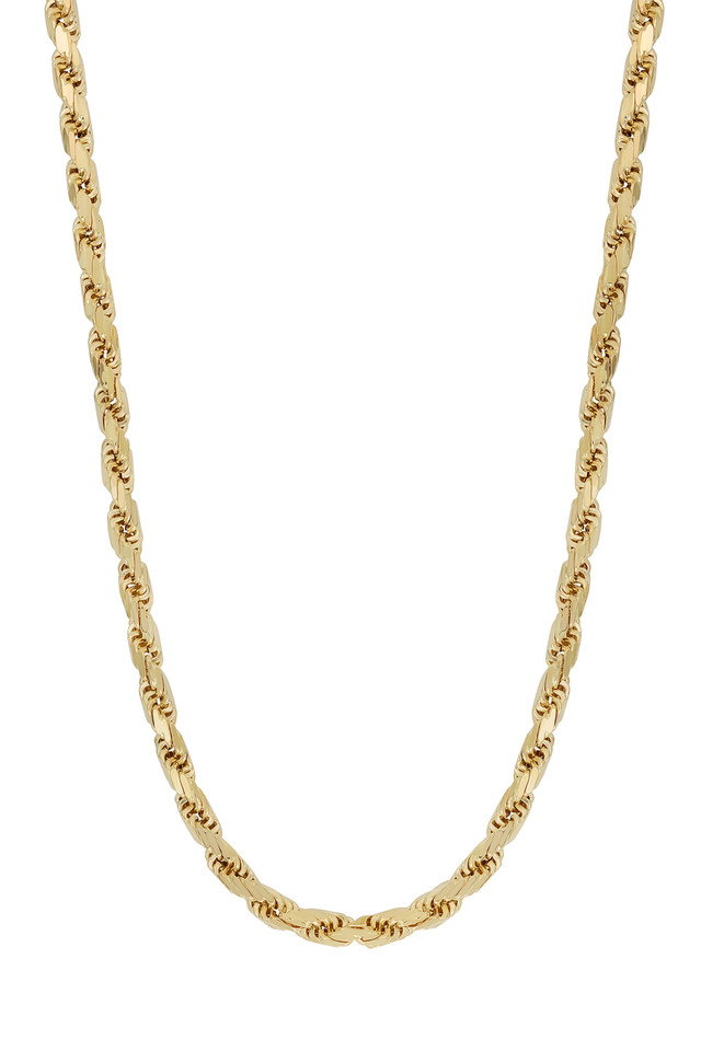 14K Yellow Gold Men's Singapore Chain Necklace 