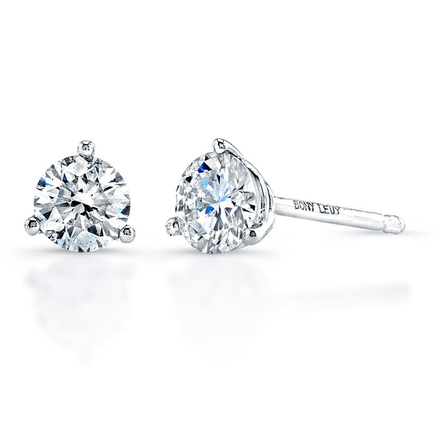 18K White Gold Bony Levy Large Diamond Stud Earrings