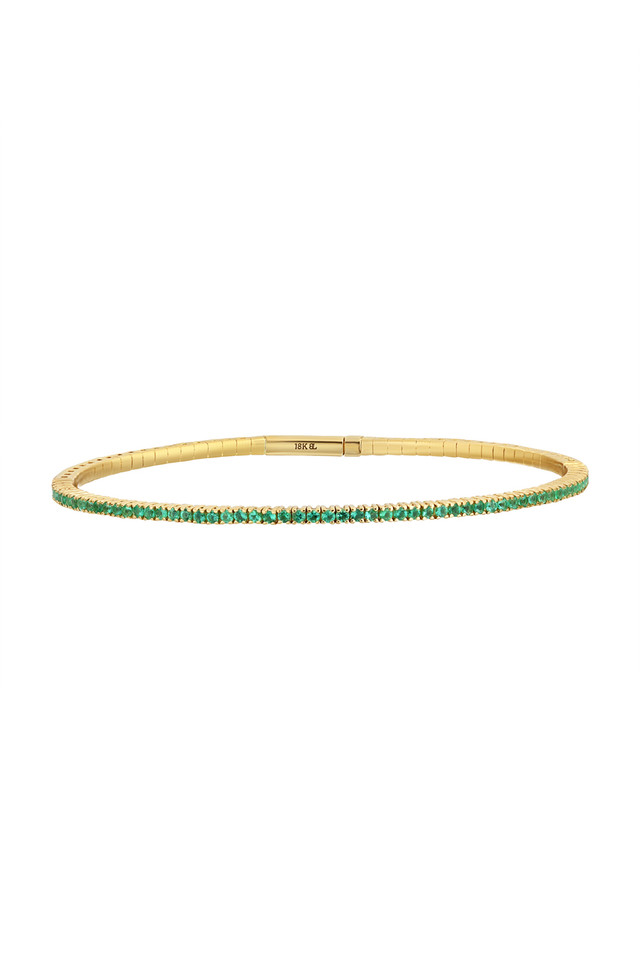 18K Yellow Gold Emerald Audrey Flexible Bracelet 