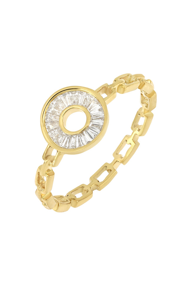 18K Yellow Gold Mini Natural Diamond Circle of Life Ring