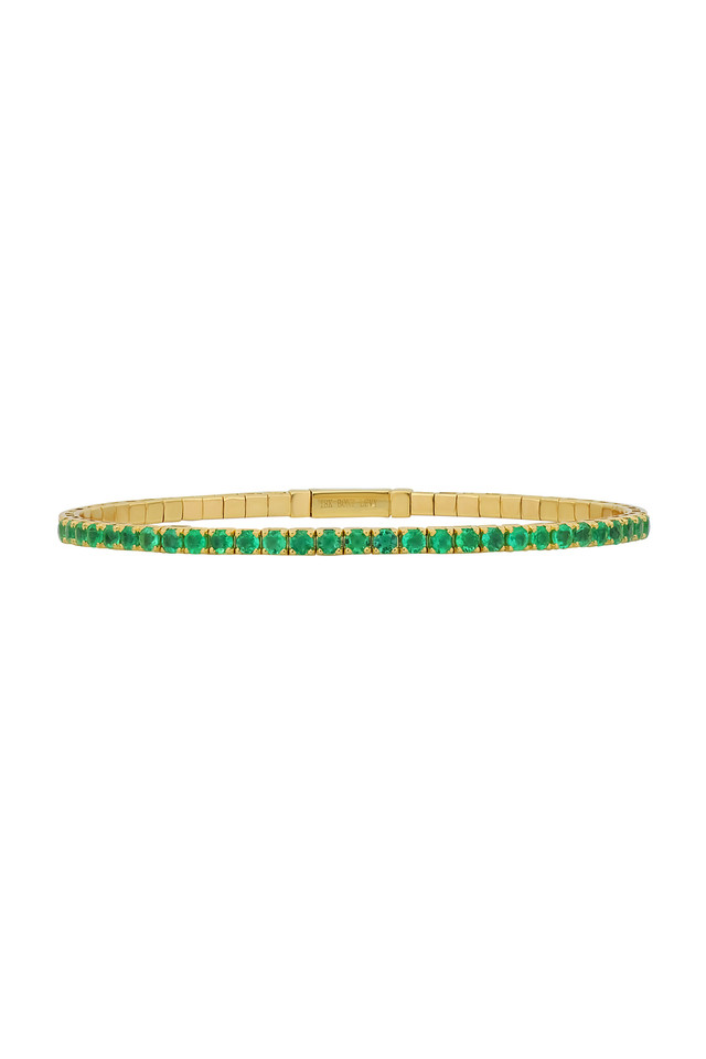18K Yellow Gold Emerald El Mar Bangle Bracelet