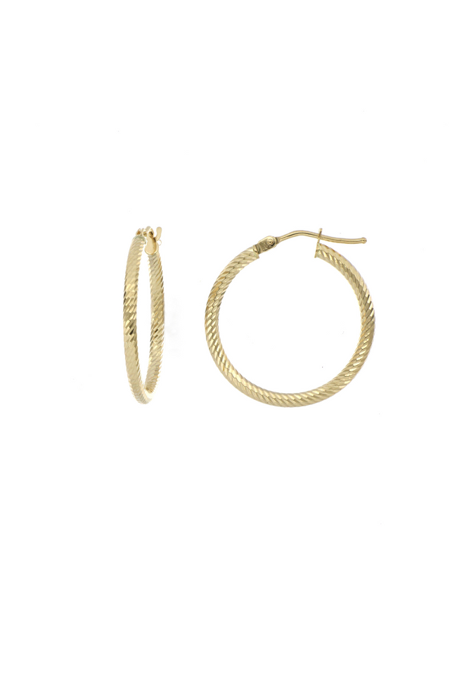 14K Yellow Gold Bony Levy Large Twisted Rope Hoop Earrings