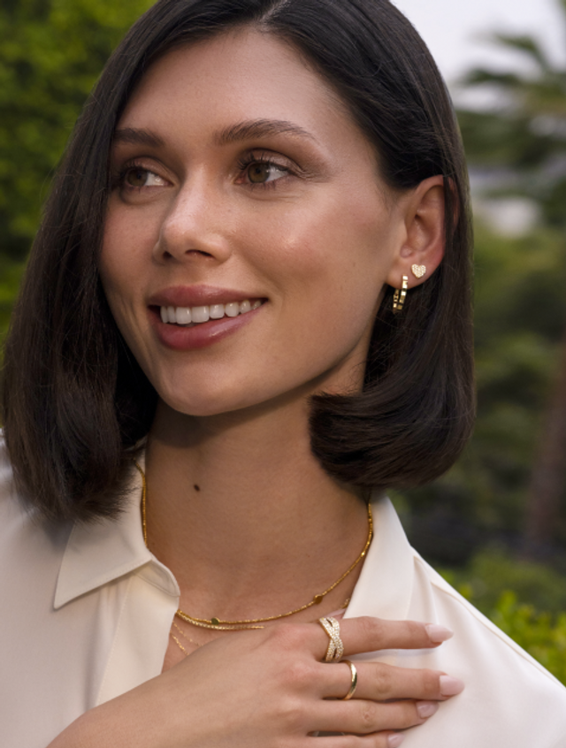 14K Yellow Gold Bony Levy Textured Stackable Ring