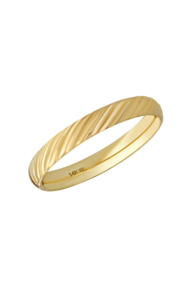 14K Yellow Gold Bony Levy Textured Stackable Ring