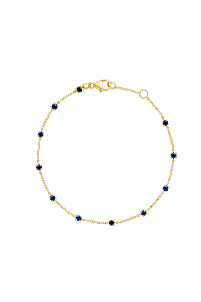 18K Yellow Gold Sapphire El Mar Station Bracelet