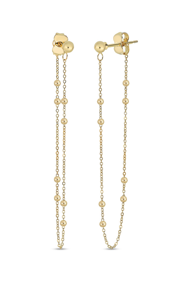 14K Yellow Gold Bony Levy Chain Loop Earrings