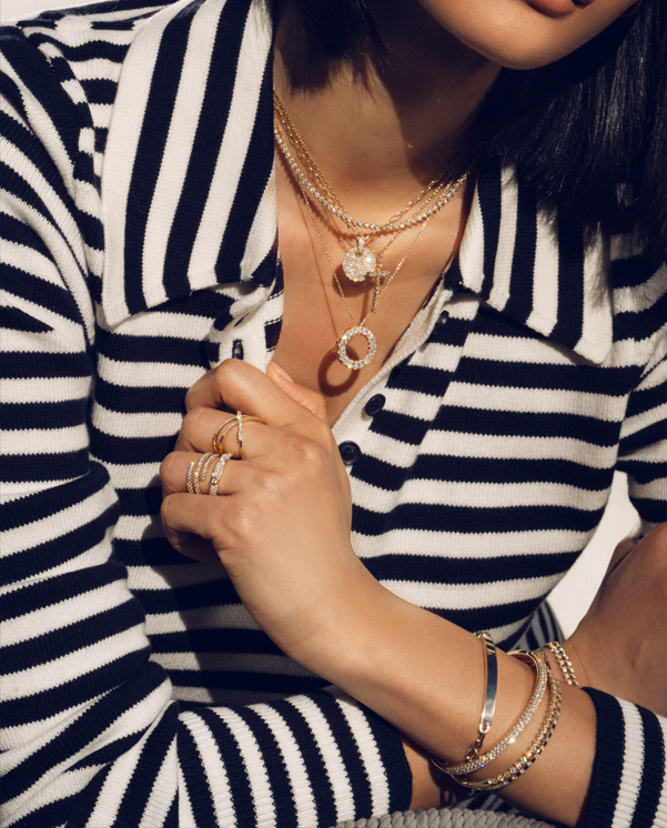 18K Yellow Gold Natural Diamond Audrey Crossover Ring