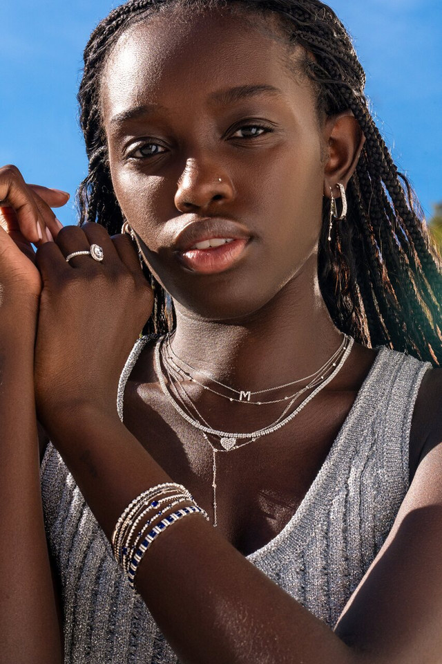 18K White Gold Diamond Monaco Station Y-Necklace