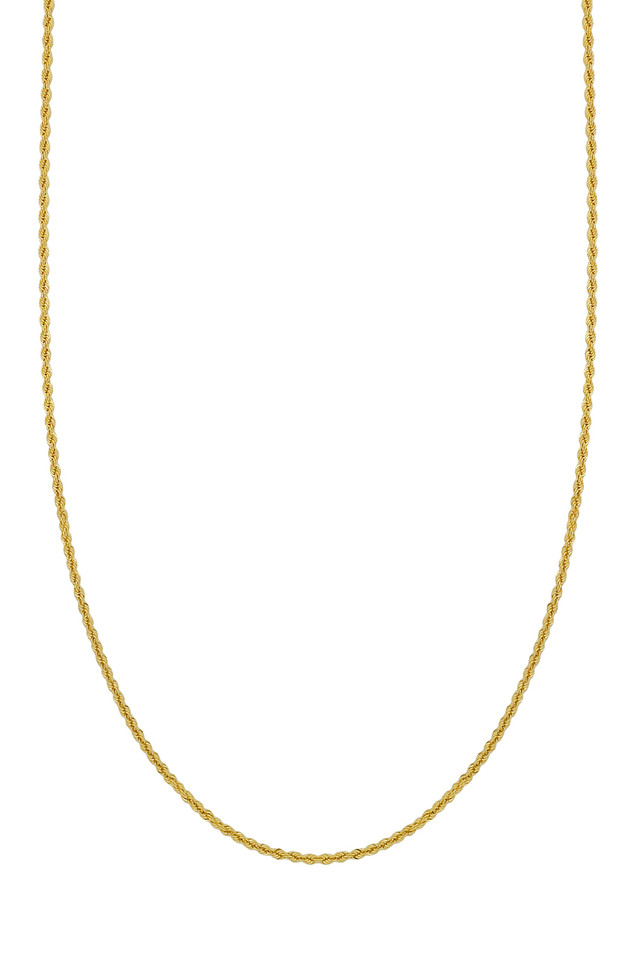 14K Yellow Gold Men's Rope Chain Necklace