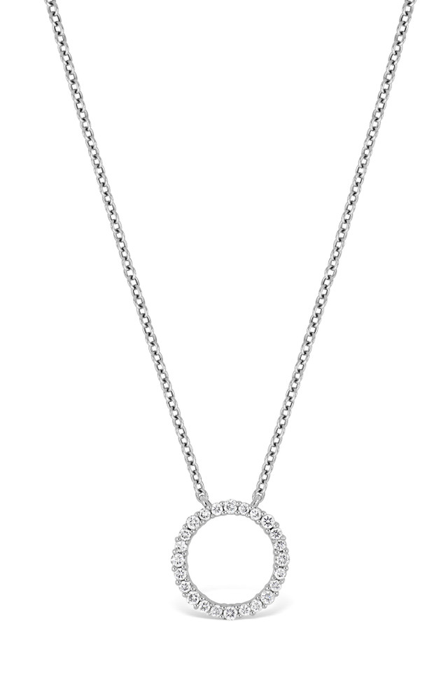 18K White Gold Bony Levy Petite Circle Pendant Necklace