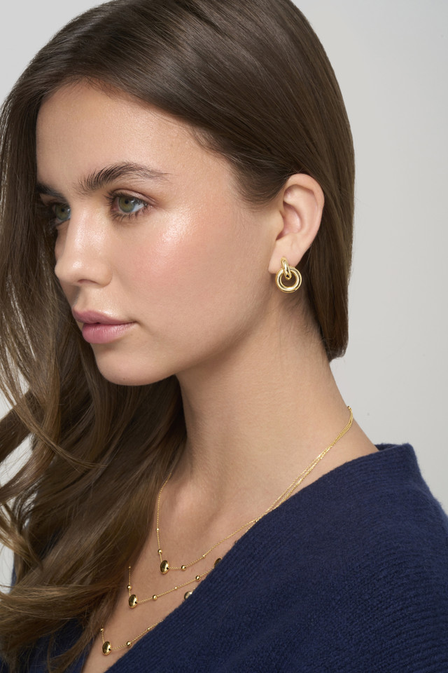 14K Yellow Gold  Multi Strand Ball Necklace