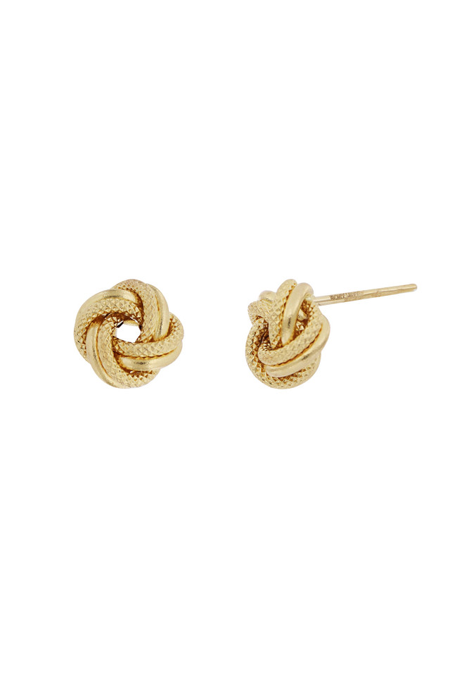 14K Yellow Gold Bony Levy Knot Stud Earrings