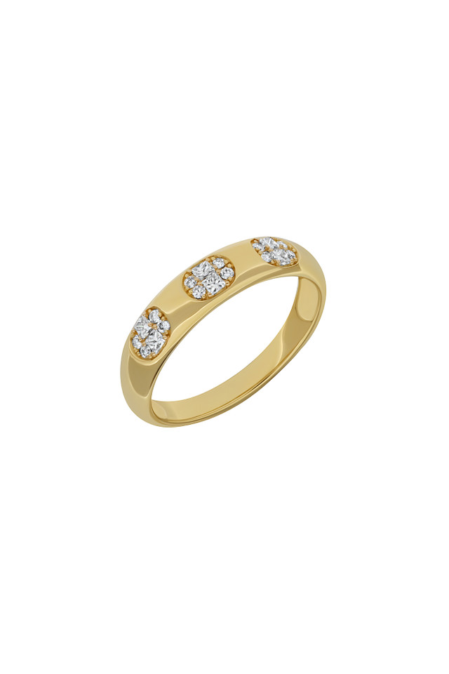 18K Yellow Gold Diamond Mika Oval Cluster Ring
