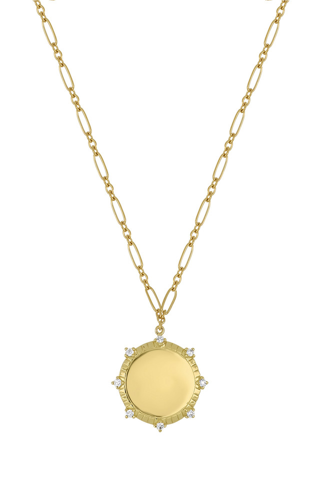 18K Yellow Gold Diamond Bony Levy Icon Pendant Necklace