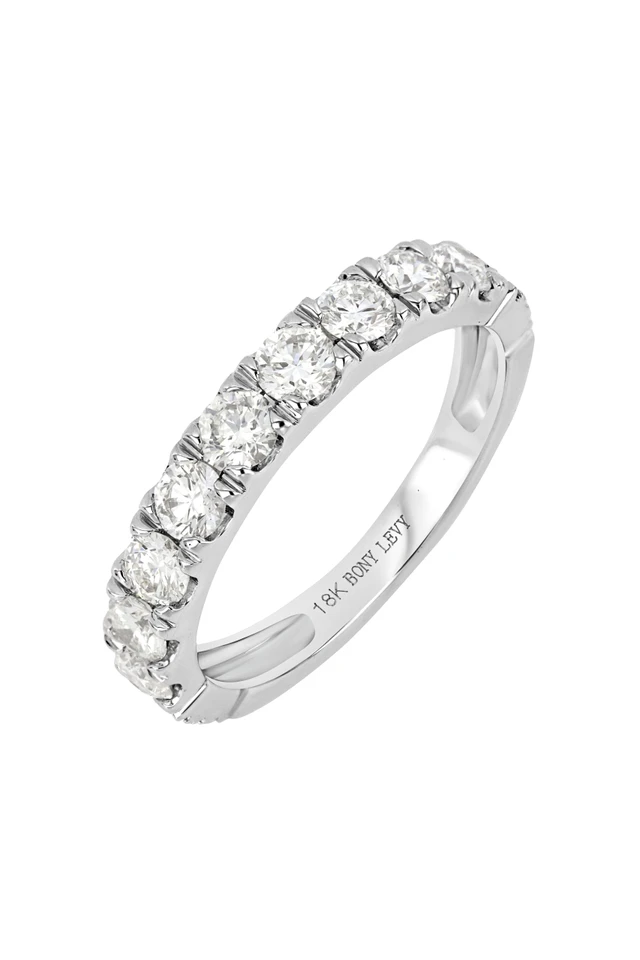 18K White Gold Natural Diamond Bardot Band Ring