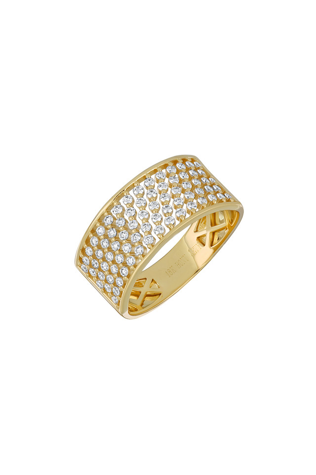 18K Yellow Gold Diamond Kiera Band Ring
