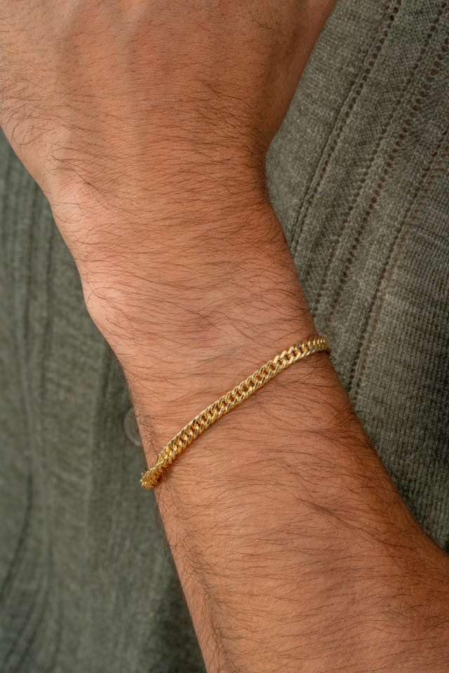 14K Yellow Gold Bony Levy Men's Chain Bracelet