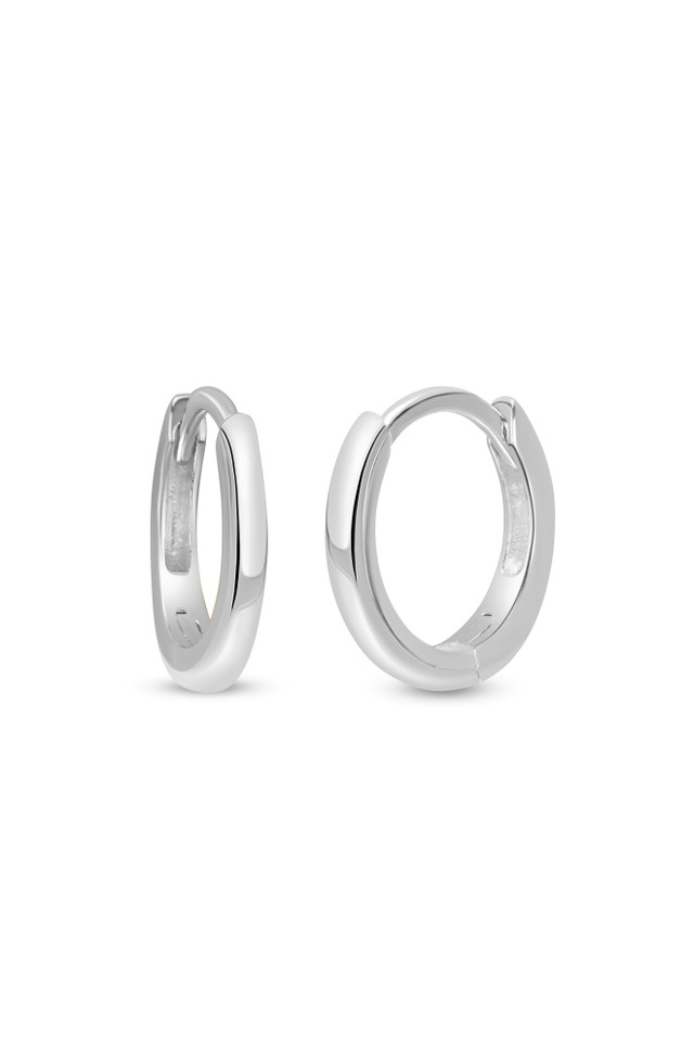 14K White Gold Essentials Huggies Hoop Earrings