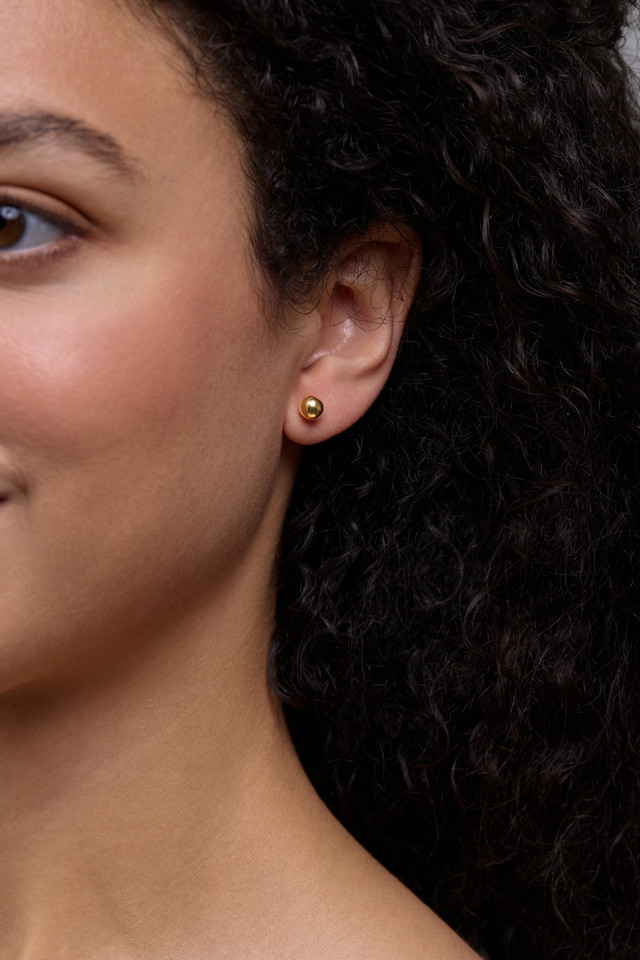 14K Yellow Gold Bony Levy Small Bead Stud Earrings