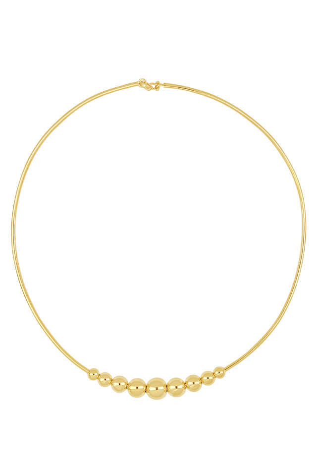 14K Yellow Gold Bony Levy Bead Chain Choker Necklace