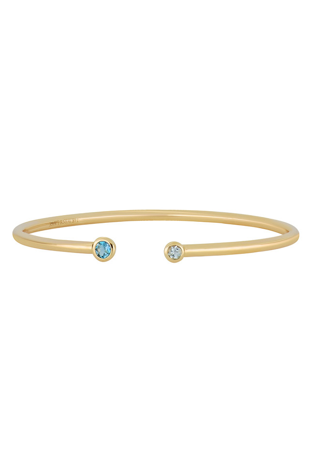 14K Yellow Gold Topaz Bony Levy Color Cuff Bracelet