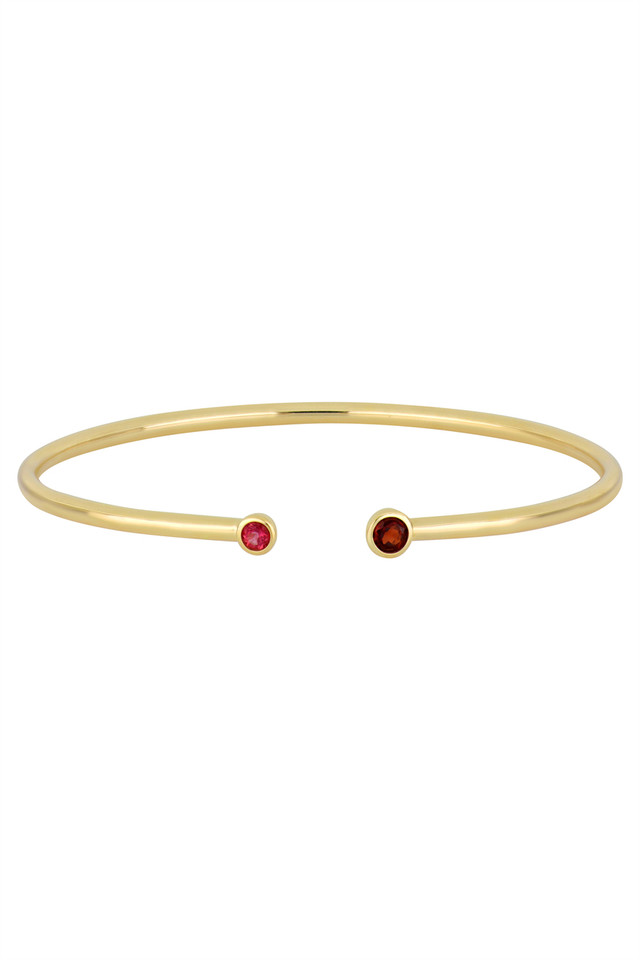 14K Yellow Gold Mixed Gemstones Bony Levy Color Cuff Bracelet