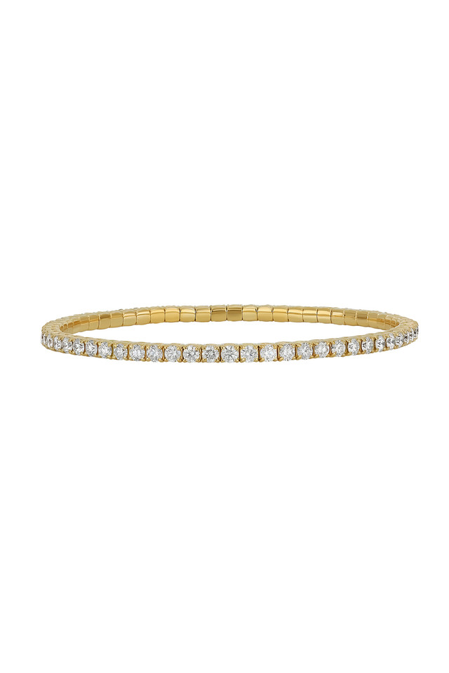 18K Yellow Gold Diamond Audrey Glow Line Stretch Bracelet