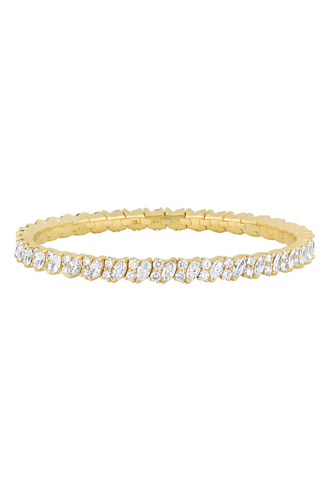 18K Yellow Gold Diamond Audrey Evening Stretch Bracelet