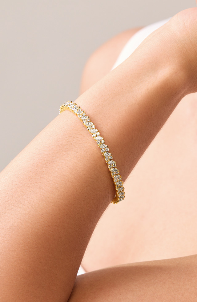 18K Yellow Gold Diamond Audrey Evening Stretch Bracelet