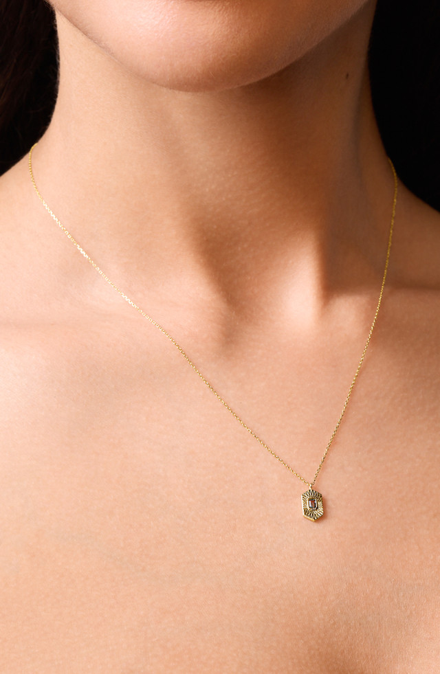 14K Yellow Gold London Blue Topaz Bony Levy Color Pendant Necklace